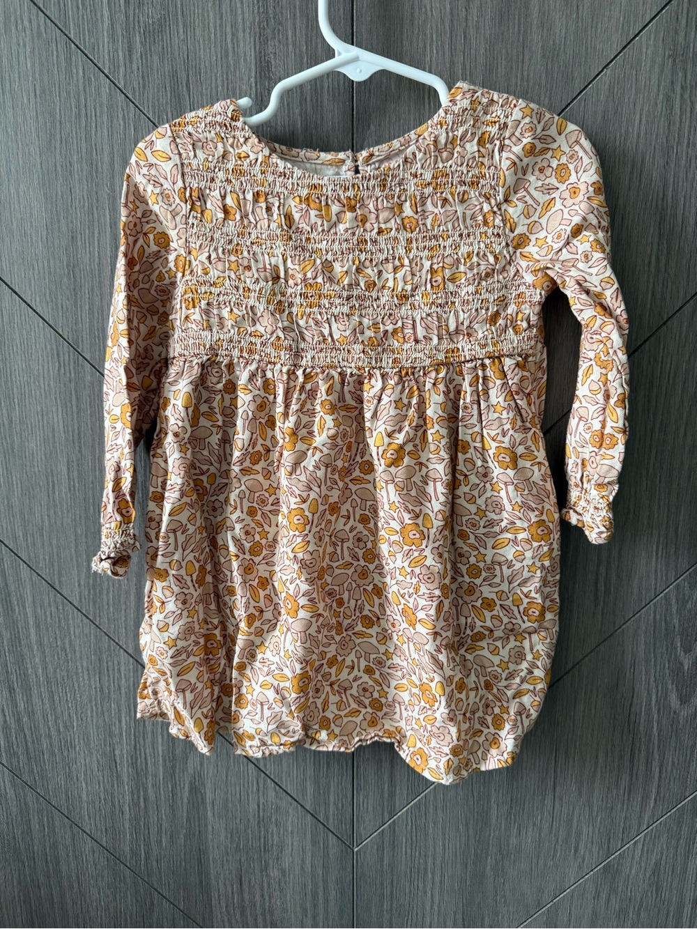 Cat & Jack Floral Smocked Long-Sleeve Toddler Dress
